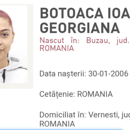 Dispariția unei tinere din comuna Vernesti îngrijorează comunitatea