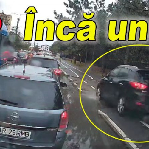 Incident pe Bd. Maresal Averescu: Un șofer surprins în timp ce depășește coloana de mașini pe pista de biciclete