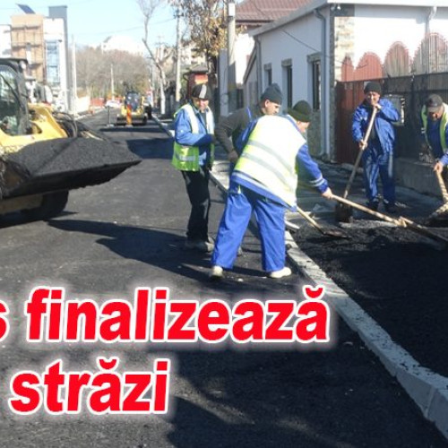 Ultimile etape de asfaltare pe strada I.H. Rădulescu și Bucegi