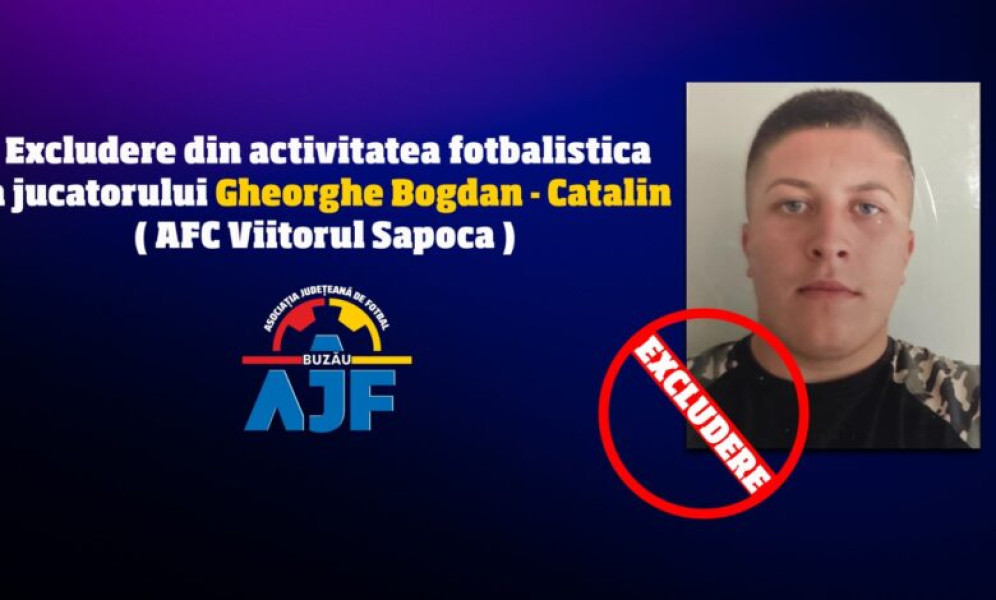 Fotbalist sancționat cu excludere pe viață pentru agresarea arbitrului la Săpoca