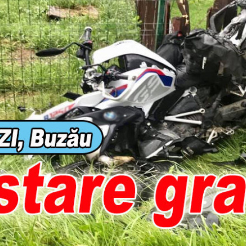 Motociclist de 30 de ani implicat într-un accident puternic de circulație în județul Buzău